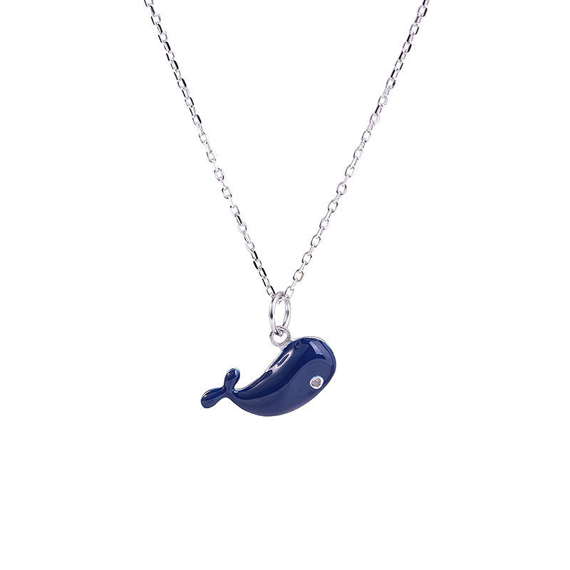 Silver Plating Blue Whale Necklace