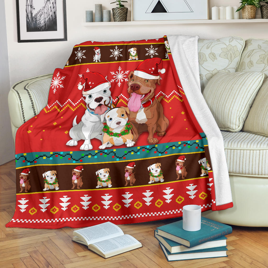 Red Bull Dog Christmas Blanket Amazing Gift Idea