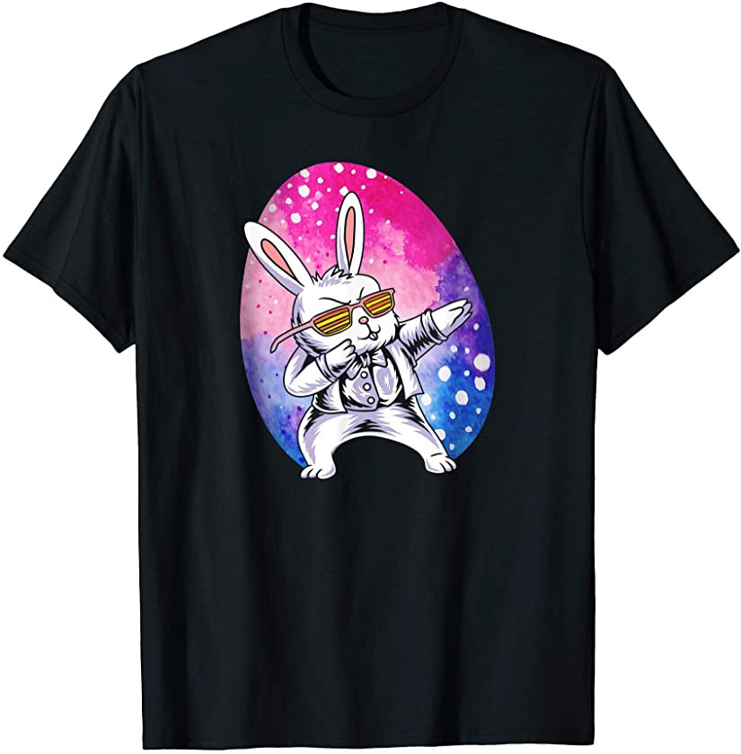 Cute Bunny Dabbing Rabbit Happy Easter Egg T-Shirt