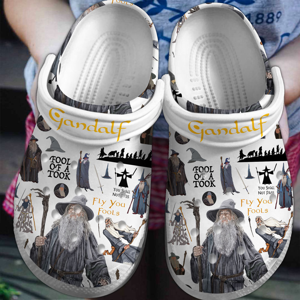 Gandalf The Lord of the Rings Movie Crocs Crocband Clogs Shoes Comfortable For Men Women and Kids