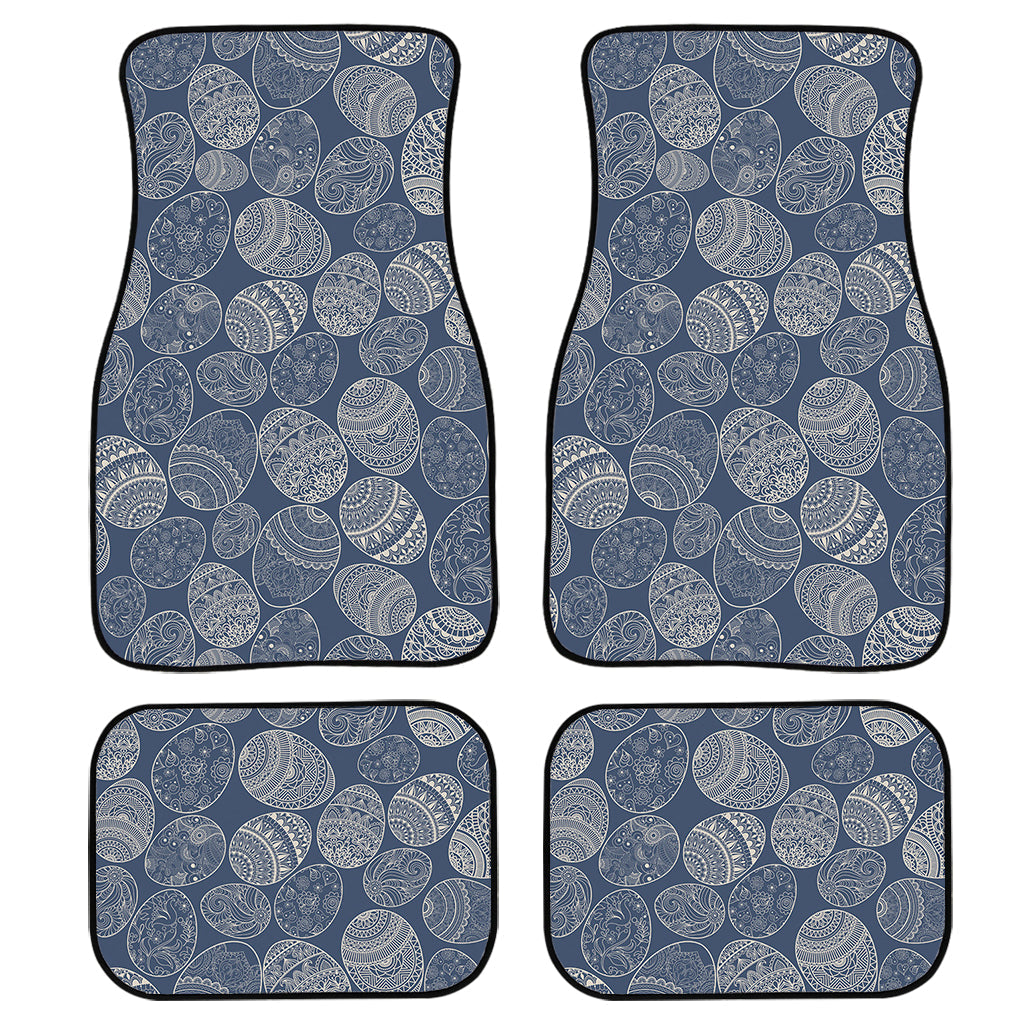 Bohemian Easter Eggs Pattern Print Front And Back Car Floor Mats, Front Car Mat