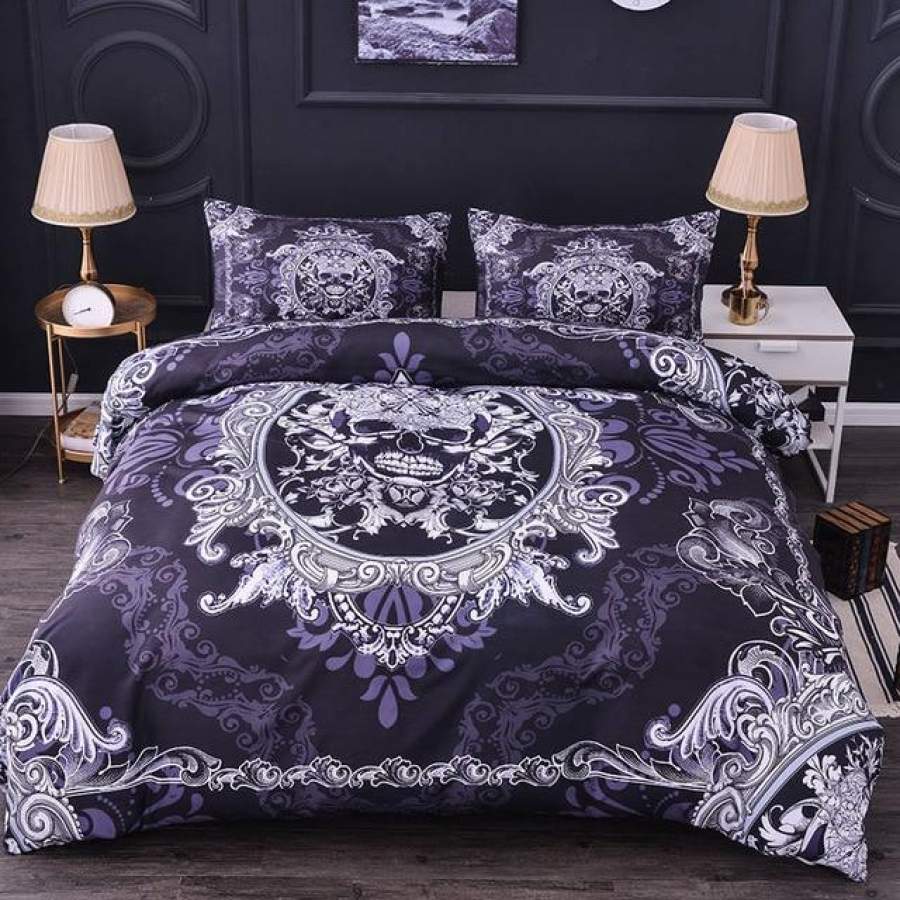 3d Victorian Skull Comforter Bedding Set