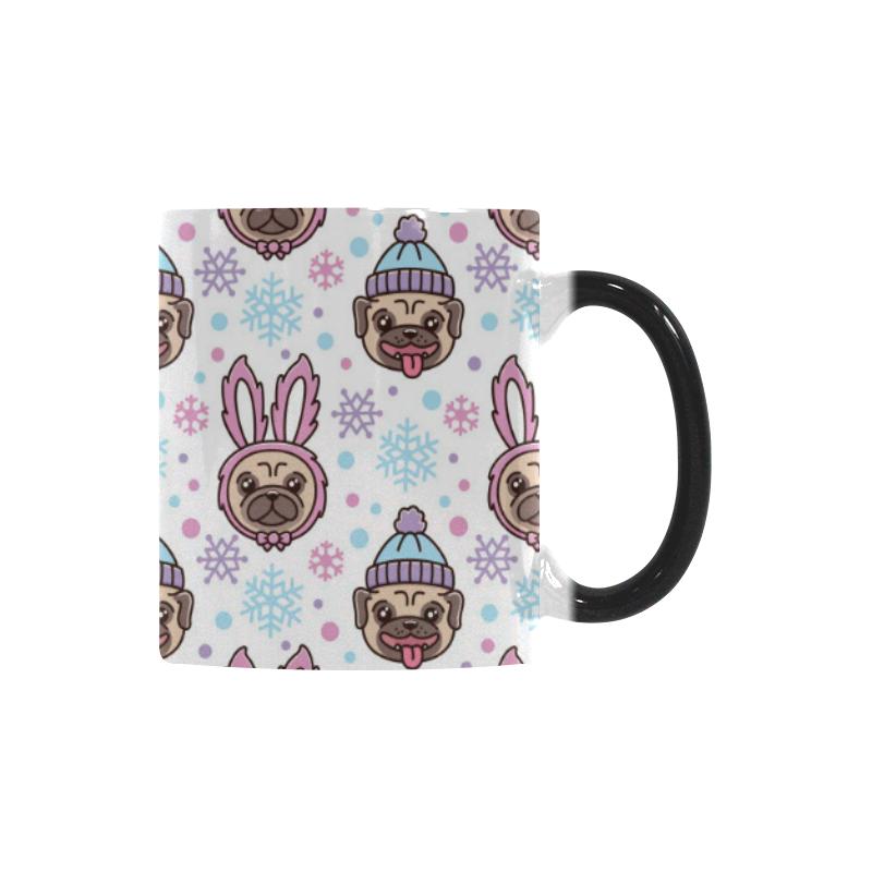 Cute pug hat rabbit costume pattern Morphing Mug Heat Changing Mug