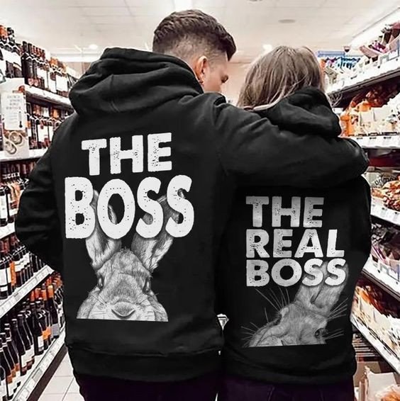 The Boss & The Real Boss Bunny Couple Gift For Valentine Hoodie 3D #Hd