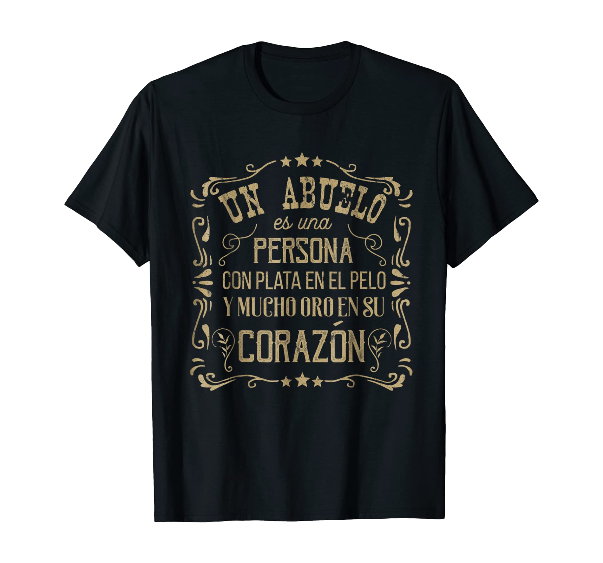 Mens Abuelo Golden Heart Grandpa Shirt Abuelo Gifts in Spanish