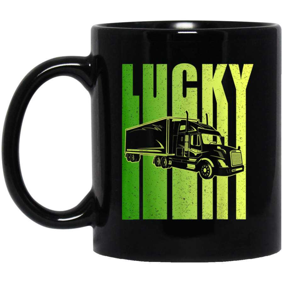 Funny Vintage Lucky Irish Truck driver St Patricks Day Gift Mug