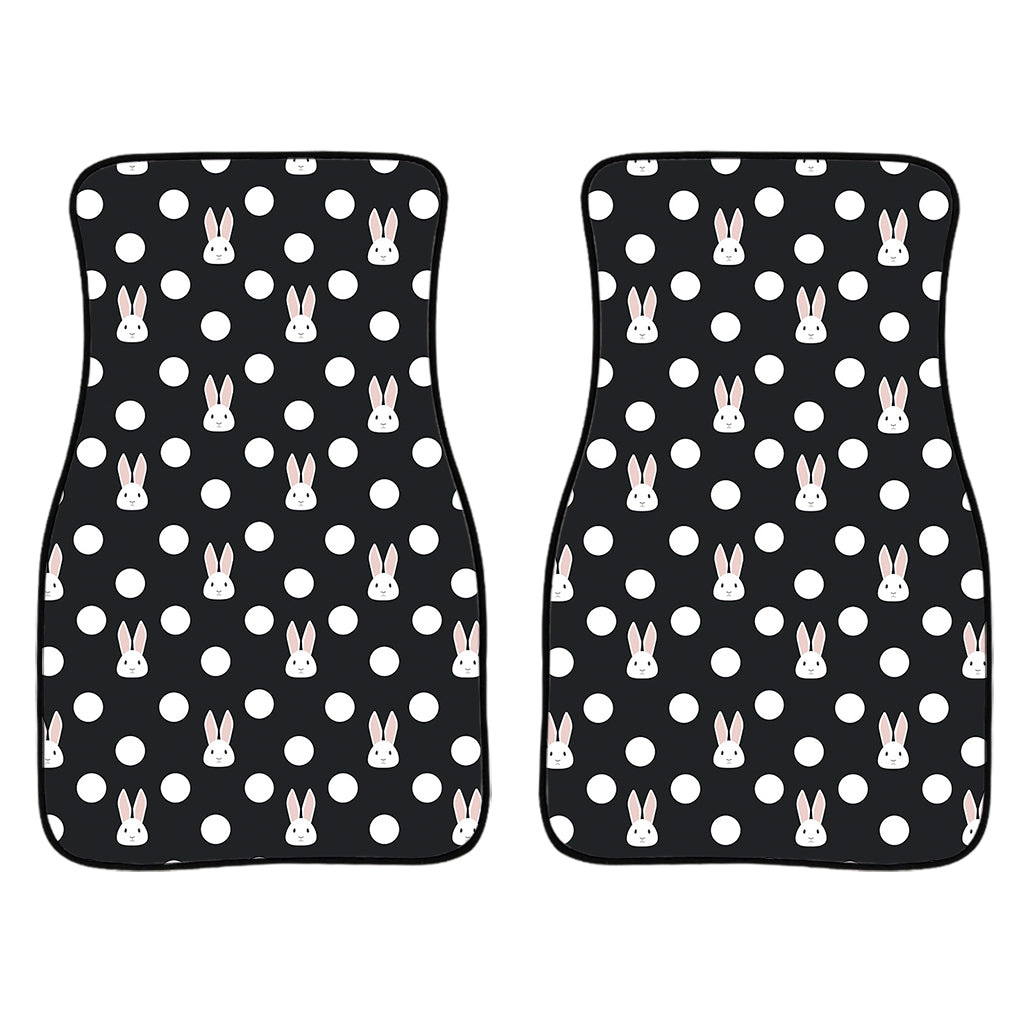 Polka Dot Rabbit Pattern Print Front Car Floor Mats