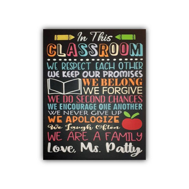 In This Classroom We Respect Each Other Back To School Portrait Poster & Canvas Home & Classroom Decor Wall Meaningful Gift For Student  Friend Teacher Parents