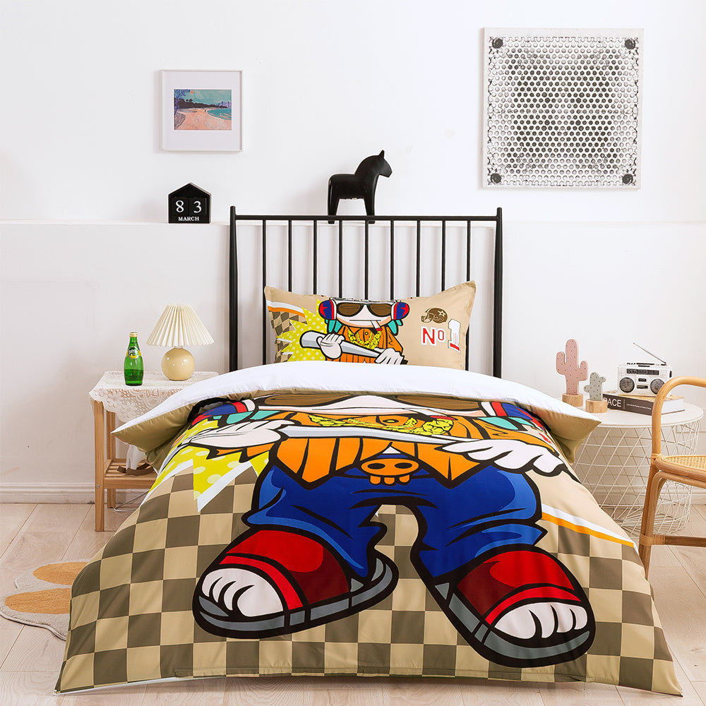 3D Cartoon Animal Baseball Quilt Cover Set Bedding Set Duvet Cover Pillowcases 329