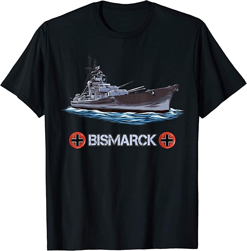 Vintage World War 2 German Navy Otto Von Bismarck Battleship T-Shirt