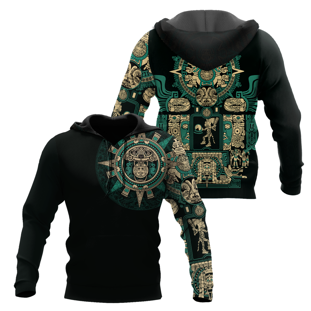 Aztec Mexican Blue 3D All Over Printed Unisex Hoodie No1