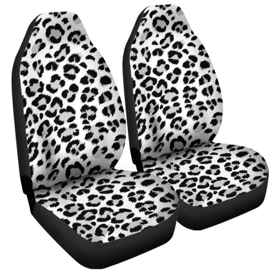 White Leopard Print Universal Fit Car Seat Covers