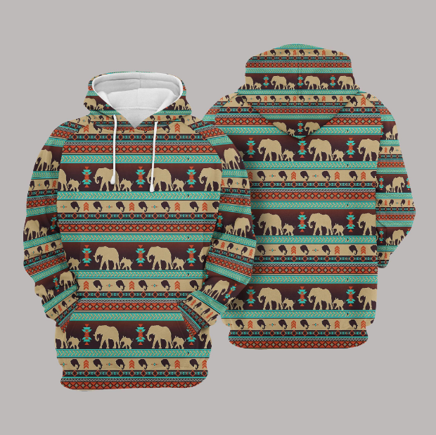 Native American Elephant Pullover Unisex Hoodie Bt05