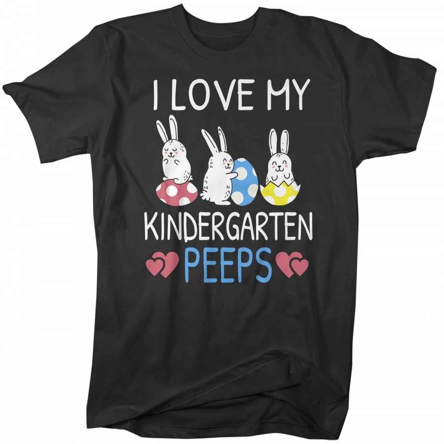 Men’s Personalized Easter Teacher T Shirt Love My Peeps Shirt Teacher Easter Shirt Cute Teacher Rabbit Shirt