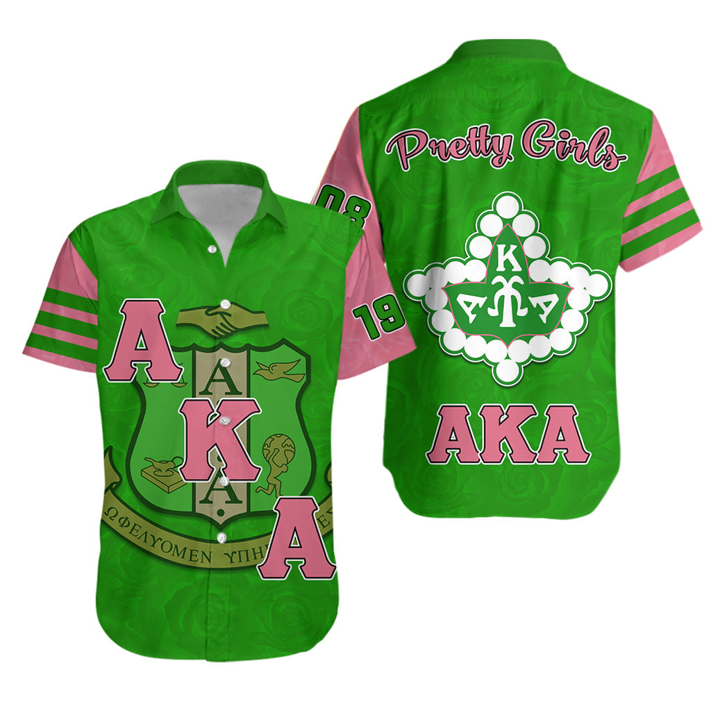 Alpha Kappa Alpha 1908 Akas Hawaiian Shirt Pink Tea Rose