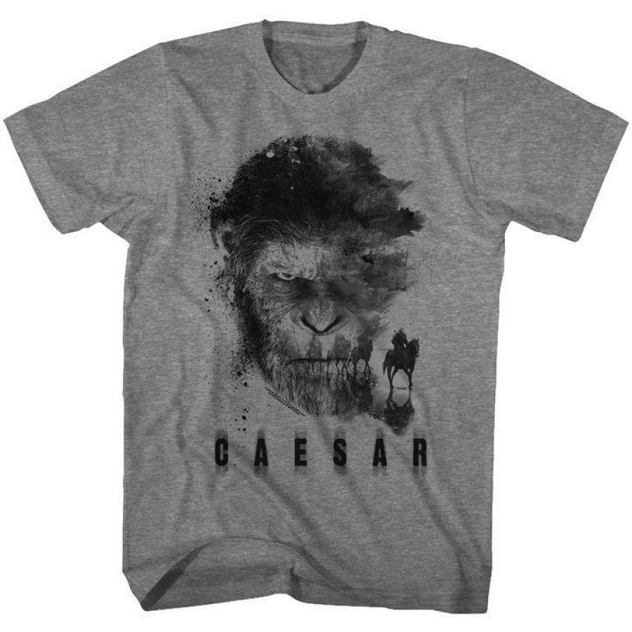 Planet Of The Apes Caesar Mens T Shirt Graphite Heather