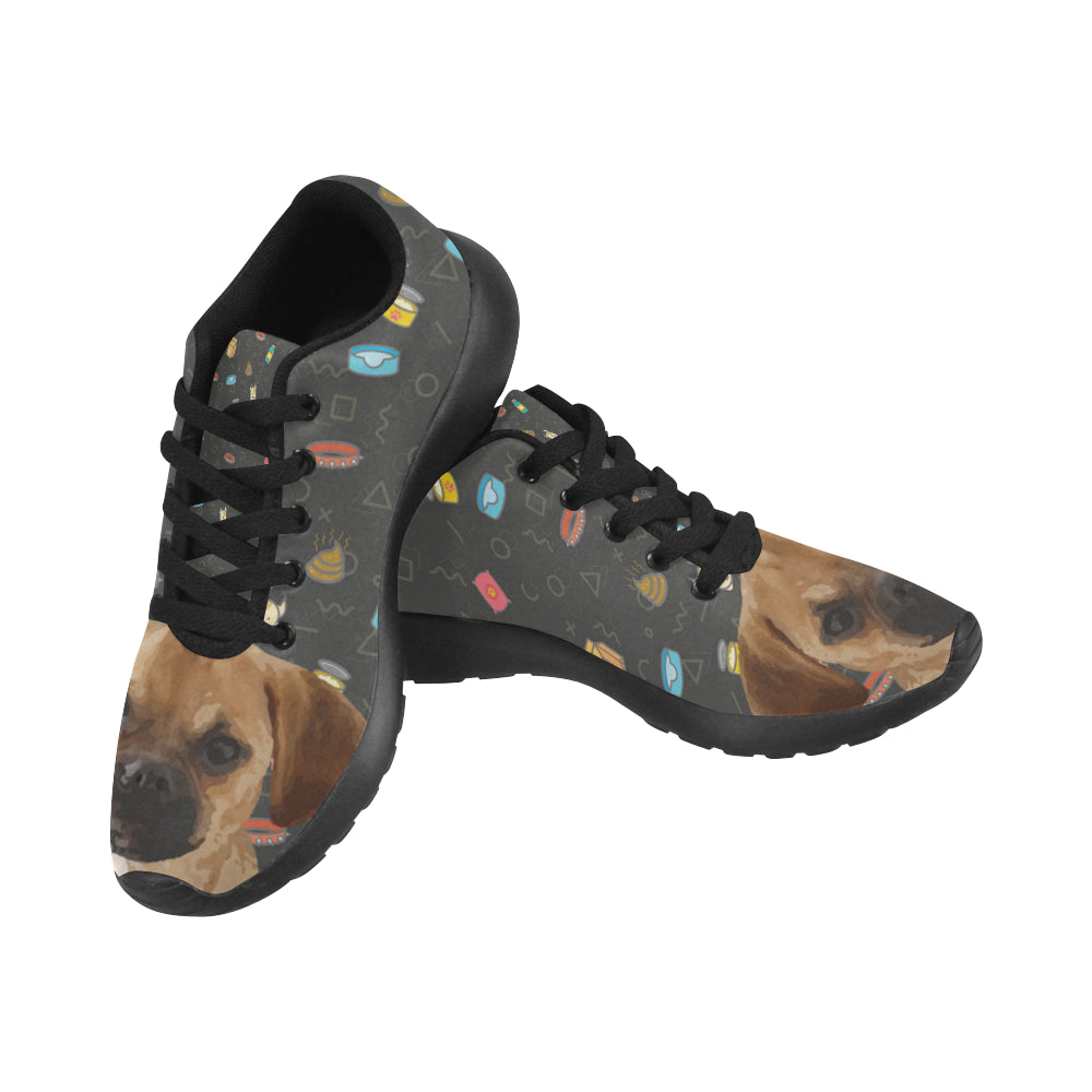 Puggle Dog Black Sneakers for Women