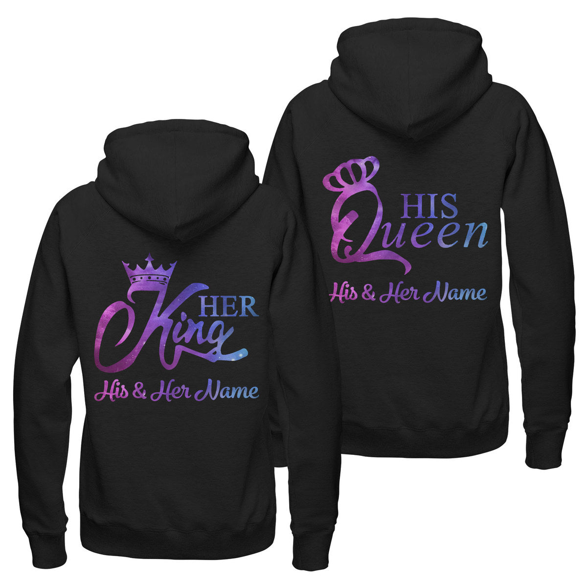 Personalized Her King And His Queen Hoodie, King And Queen Couple Hoodies, His And Hers Sweatshirts, Matching Couple Hoodies, Valentine’S Day Couple