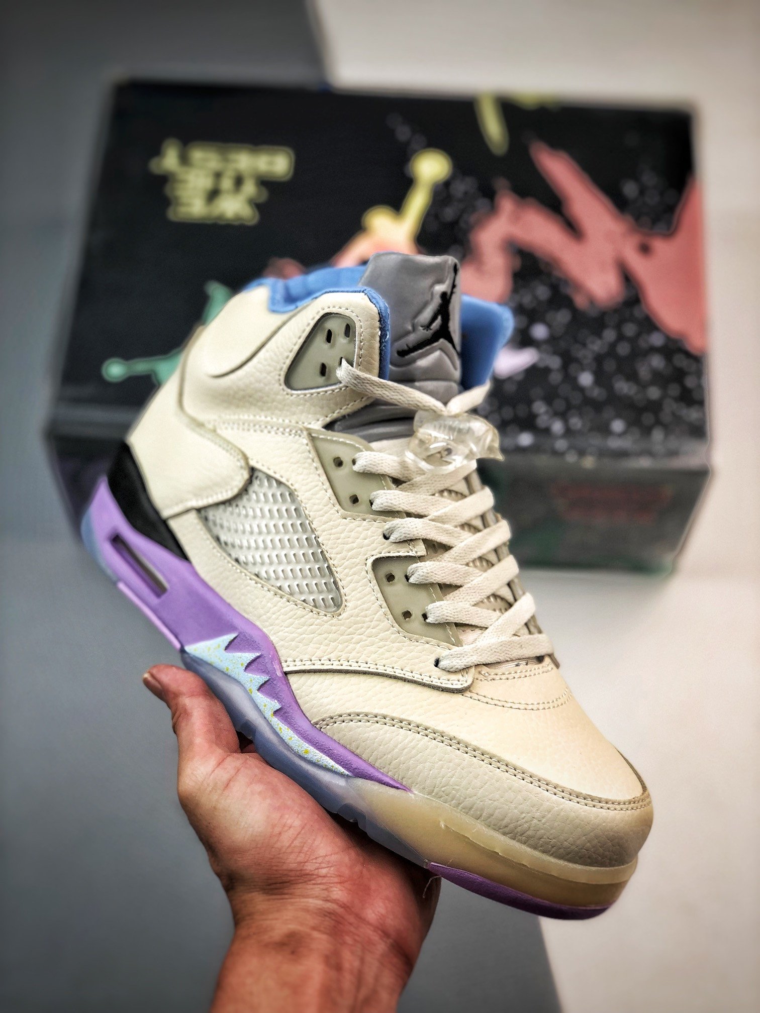 DJ Khaled x JD 5 SailWashed Yellow-Violet Star DV4982-175 5340952