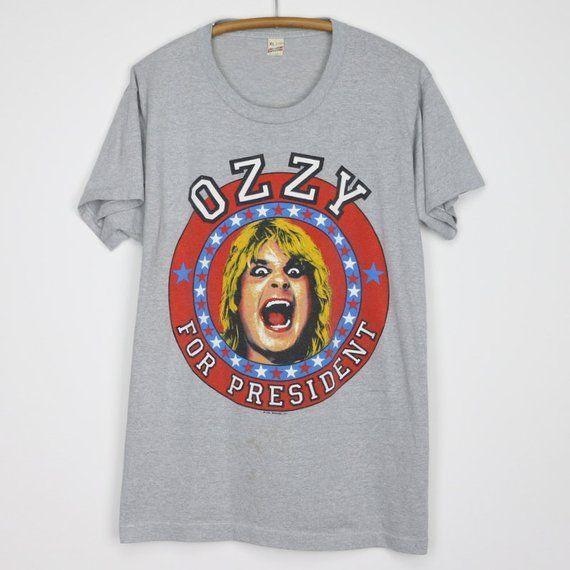 Vtg 1984 Ozzy Osbourne For President Reprint T-Shirt