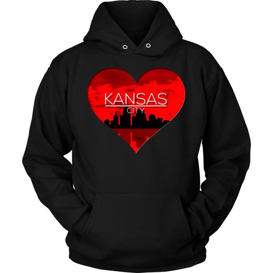 I Love Kansas City KC Skyline Heart State U.S.A Hoodie