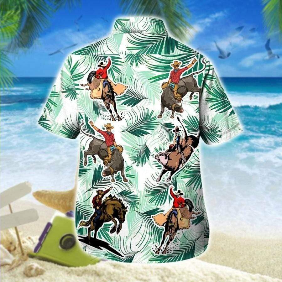 Hawaiian Aloha Shirts Cowboy Rodeo Art – Fashion Store