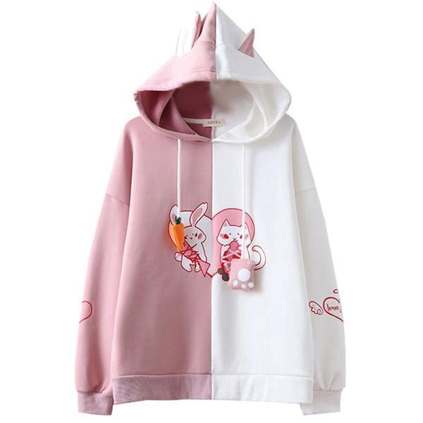 Bunny Vs Kitten Hoodie