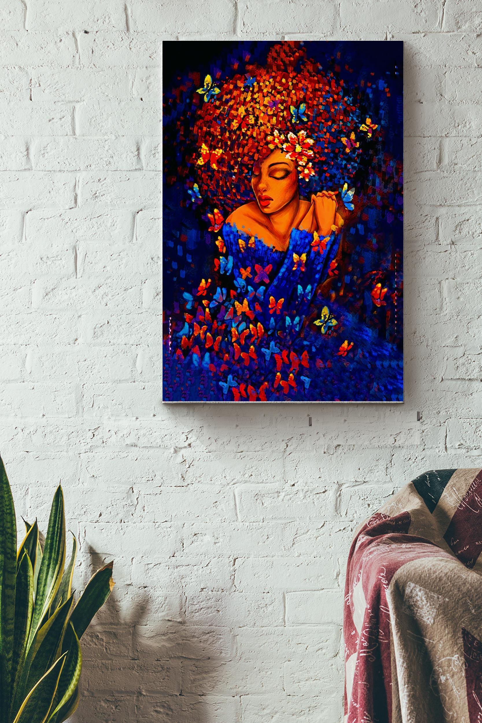 Black Girl Pride Poster – Color Painting Wall Art – Gift For Black Girl Black Women Womens Day Black People Wrapped Canvas