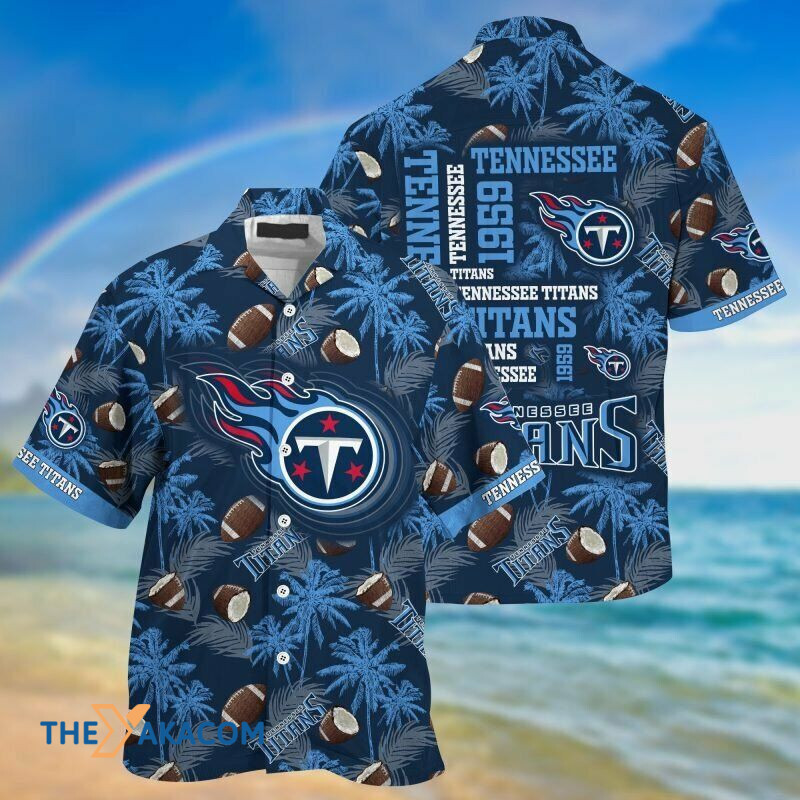 Tennessee Titans Pigskin Great Gift Short Sleeve Hawaiian Shirt