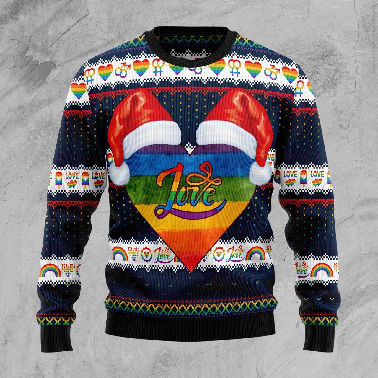 Lgbt Heart Ugly Christmas Yall Ugly Christmas Sweater | Adult | Us1610