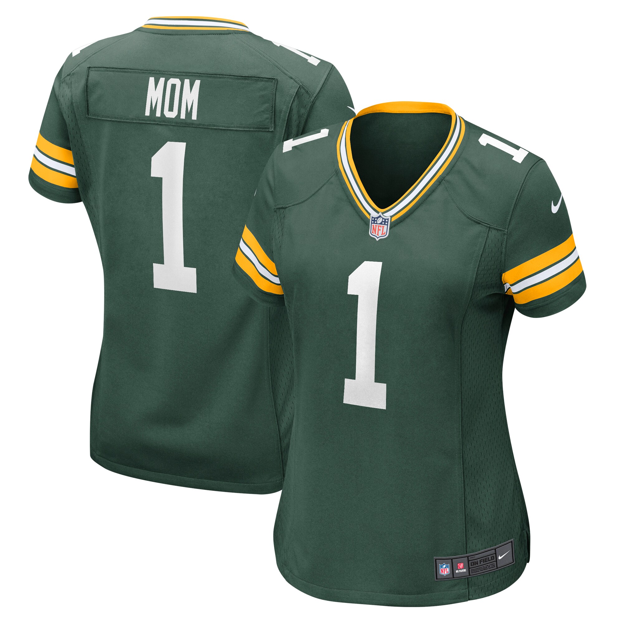 Number 1 Mom Green Bay Packers Women's Game Jersey – Green