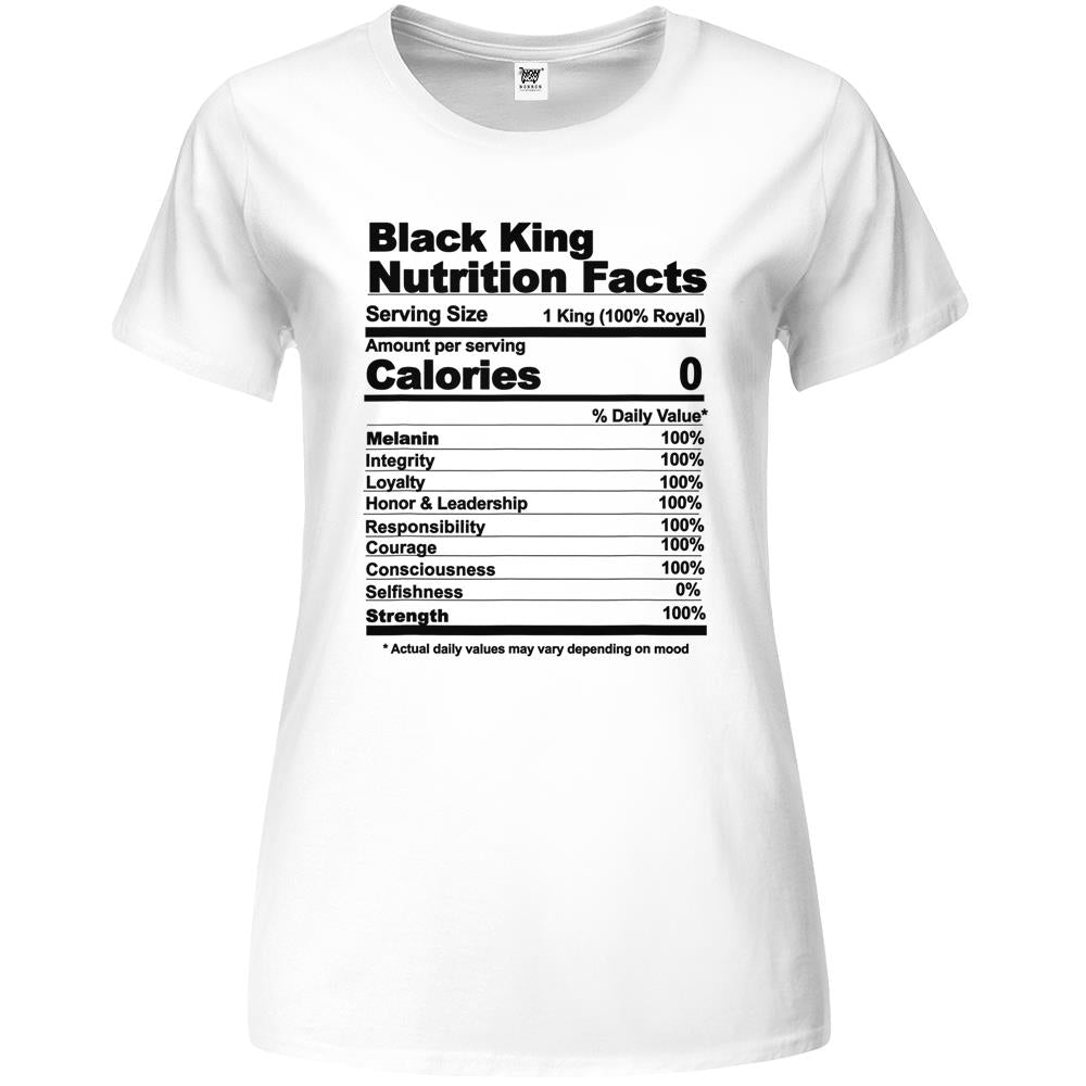 Nutritional Facts Shirt, Nutritional Facts Premium Womens T Shirts, Black King Nutrition Facts Shirt, Black King Nutritional Facts Premium Womens T Shirts