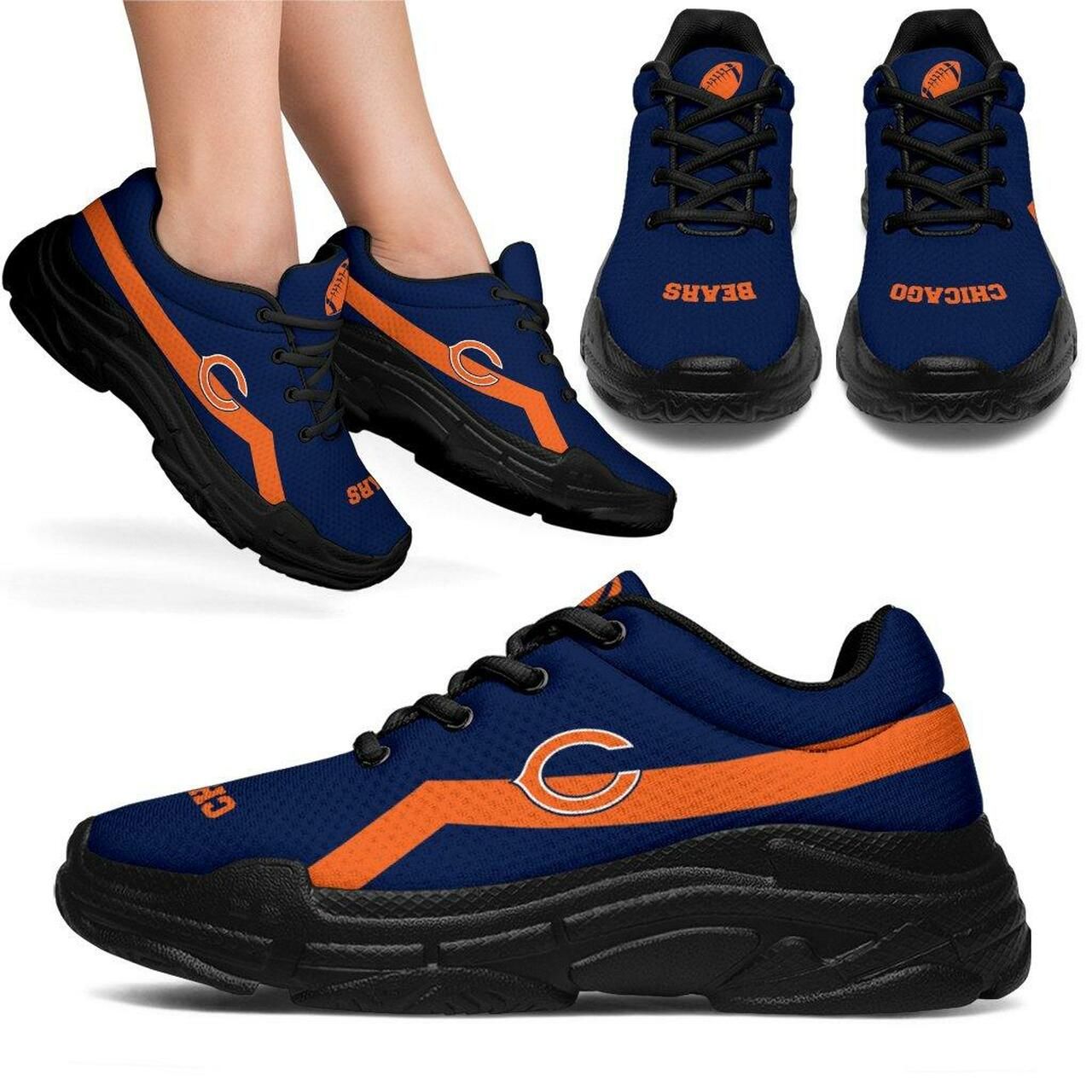 Chicago Bears Sneakers With Line Shoes Edition Chunky Sneaker Running Shoes For Men, Women Shoes15805