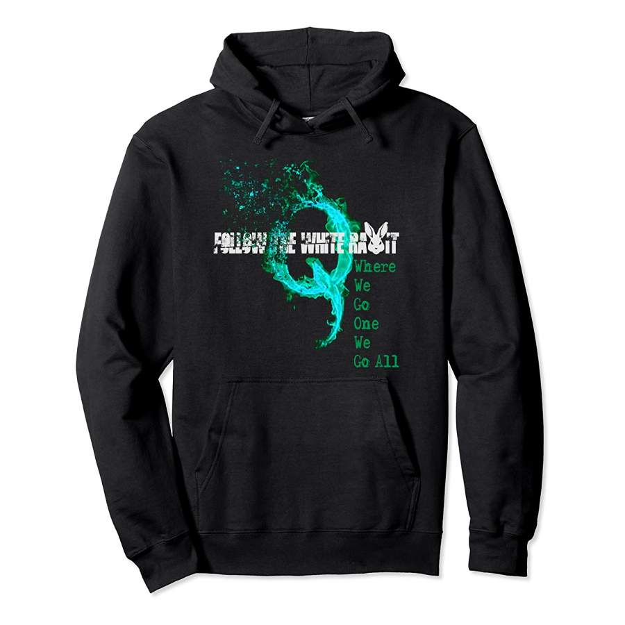 Qanon Wwg1Wga Follow The Rabbit Conspiracy Theory Pullover Hoodie Unisex 3D All Over Print