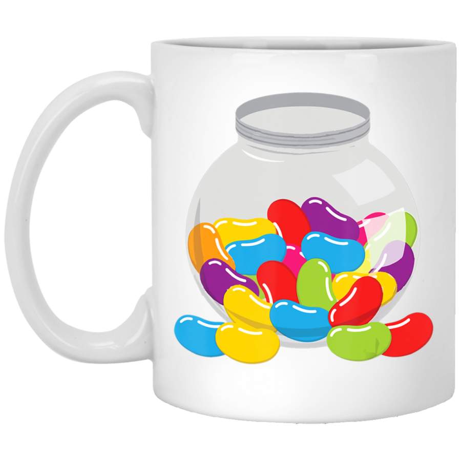 Cute Jelly Bean Candy Lover – National Beans Day Easter Food 11oz 15oz White Mug Happy Easter Day Funny Colors Eggs Bunny Ears Peeps Cute