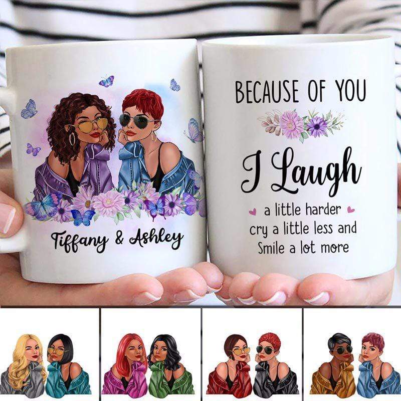 Butterflies Fashion Besties Personalized Mug