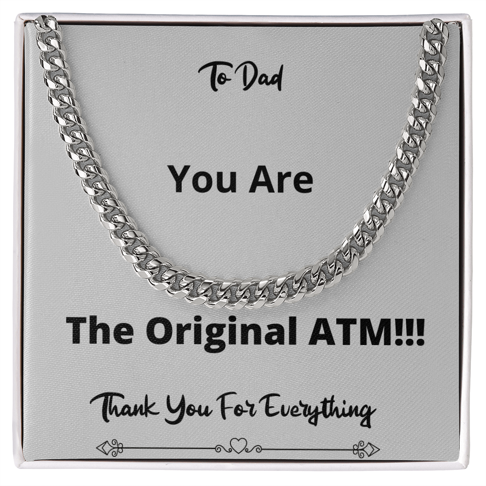 The Original Atm Cuban Chain Necklace Gift For Men Birthday Fathers Day Christmas Present