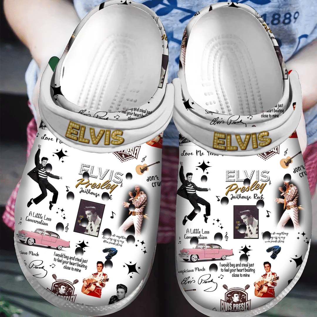 Elvis Presley Pattern Rubber 3D Crocband Clog