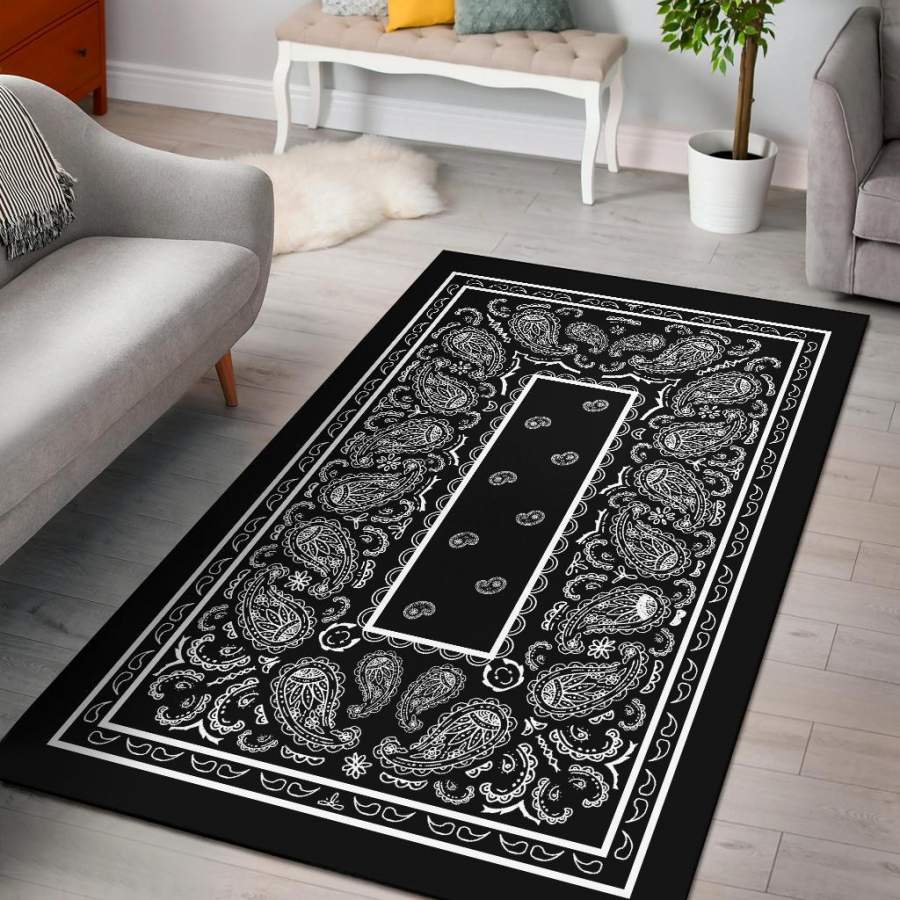 Black Bandana Area Rugs – Fitted