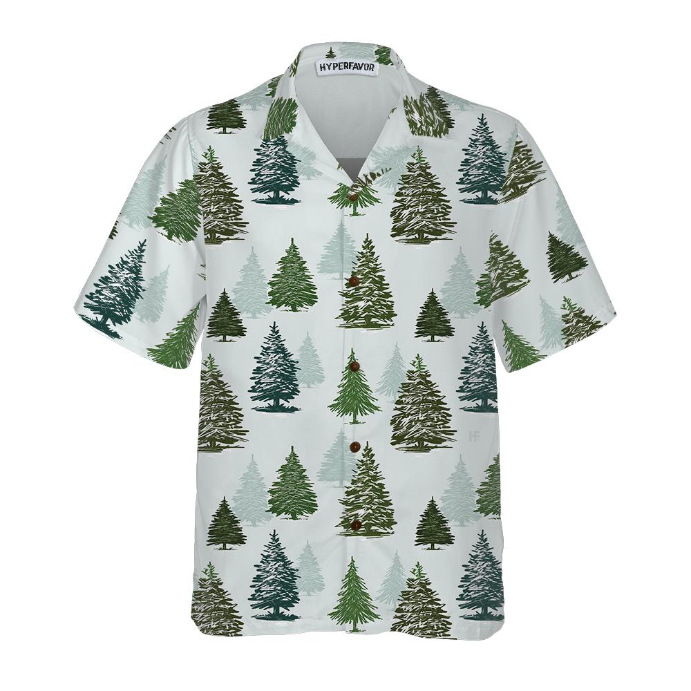 Christmas Tree Pattern Shirt For Men Hawaii Ha92357