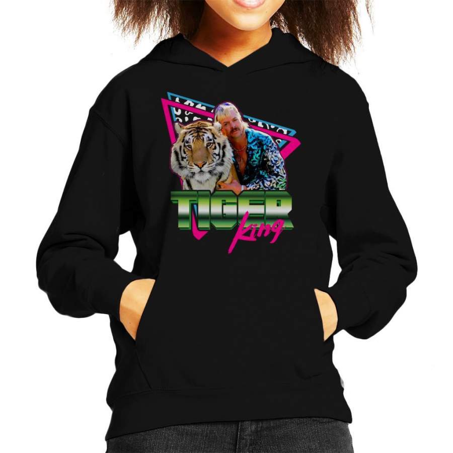 Joe Exotic Tiger King 80s Retro Kid’s Hooded Sweatshirt