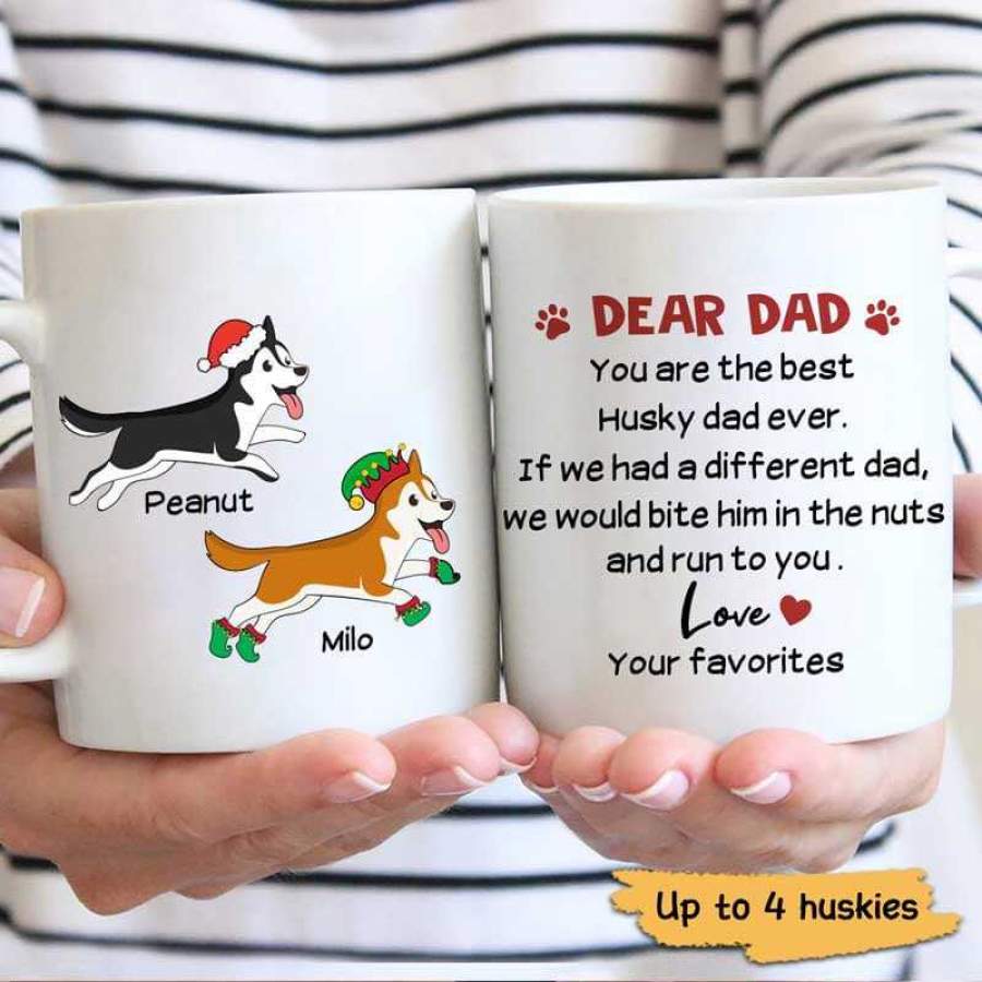 Dear Husky Dad Dogs Christmas Personalized Mug