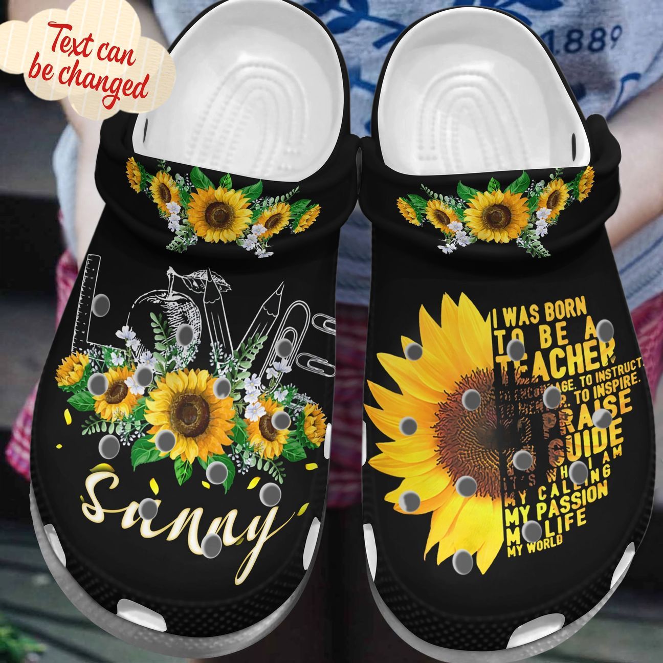 Teacher Personalized Clog, Custom Name, Text, Color, Number Fashion Style For Women, Men, Kid, Print 3D Born To Be