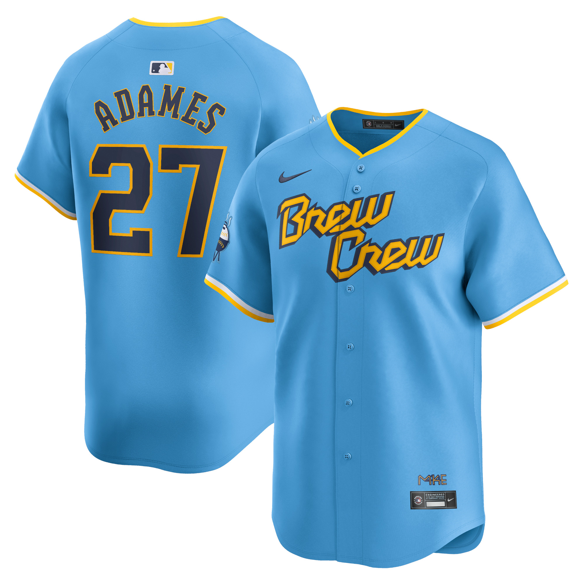 Willy Adames Milwaukee Brewers City Connect Limited Player Jersey – Powder Blue