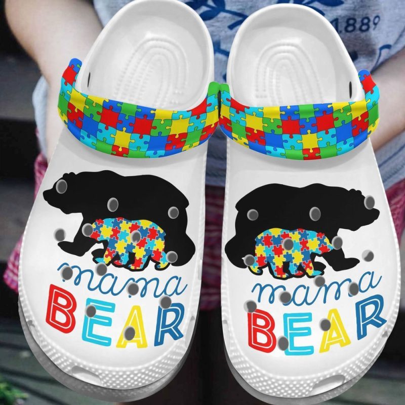 Autism Mama Bear Rubber clog Shoes Comfy Footwear