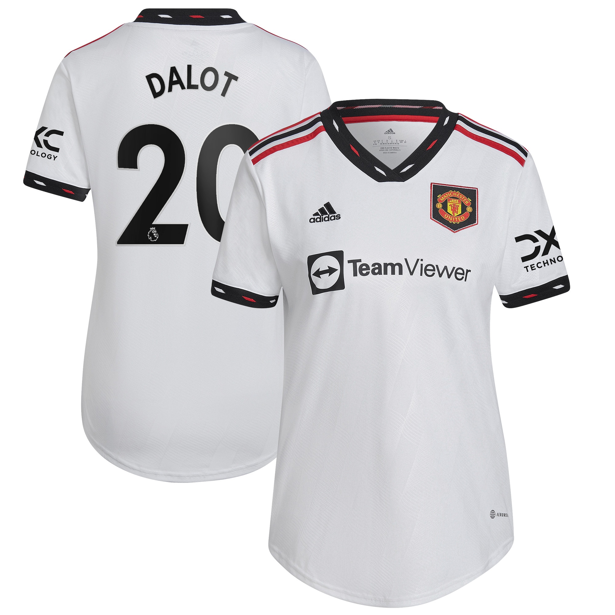 Diogo Dalot Manchester United Women's 2022/23 Away Replica Player Jersey – White