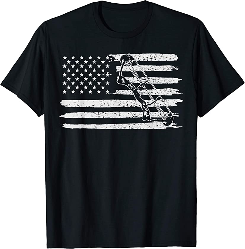 Bow Hunting USA Flag 4th Of July Vintage T-Shirt