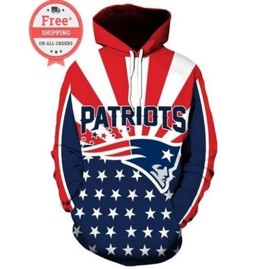 New England Patriots Hoodie 3D Style1258 All Over Printed