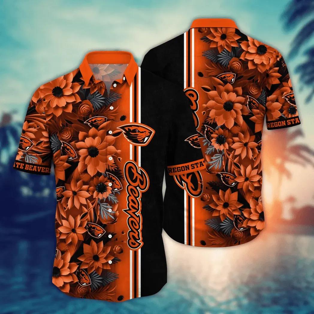 Oregon State Beavers Ncaa Flower Aloha Hawaiian Shirt 3, Ncaa Hawaiian Shirt