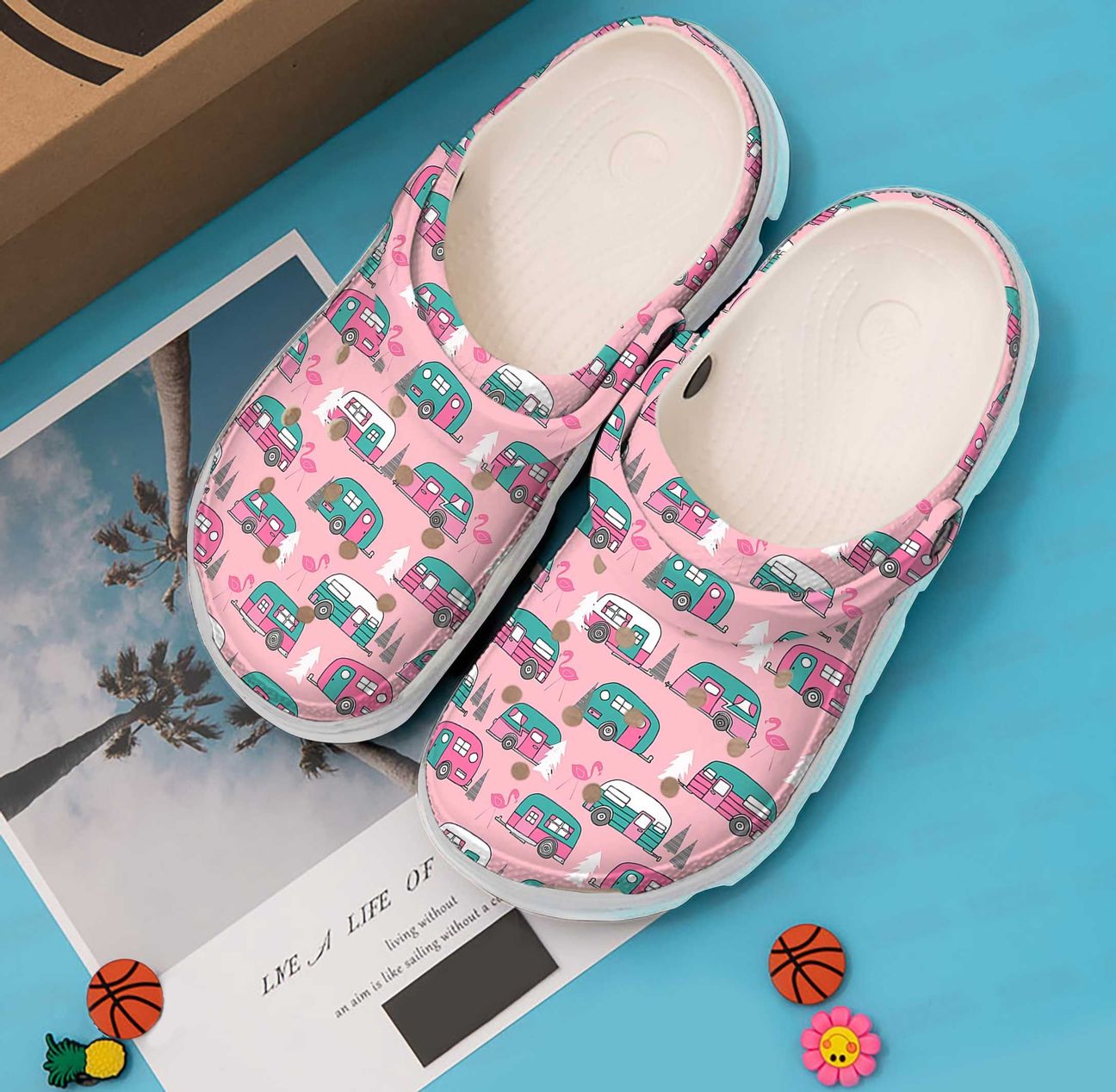 Camping Personalized Clog, Custom Name, Text, Color, Number Fashion Style For Women, Men, Kid, Print 3D Pink Camper Pattern